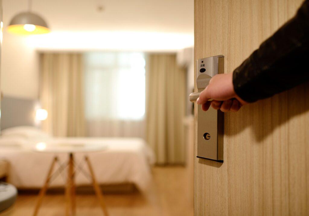 entering a hotel room