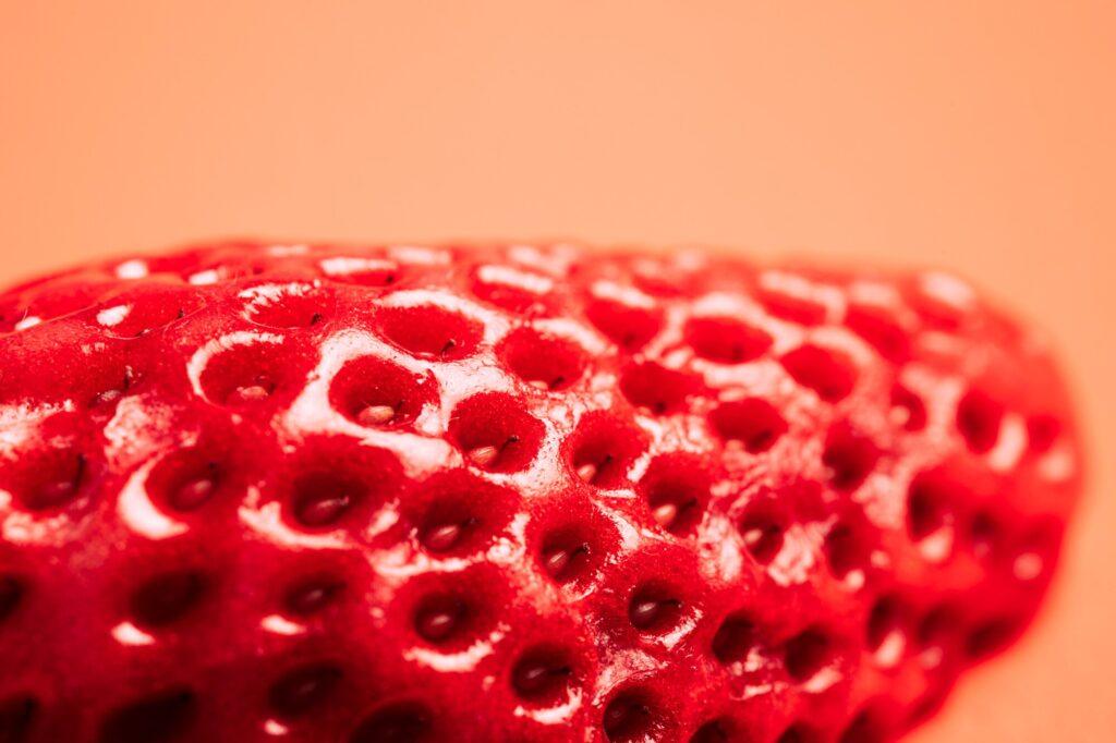 macro shot of strawberry texture for Trypophobia